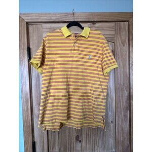 Polo‎ Ralph Lauren Striped Polo Shirt Mens Short Sleeve Yellow Red